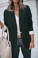 Vista 2 de Genhoo Chaquetas tipo blazer para mujer, con frente abierto, manga larga, para trabajo, oficina, casual, con bolsillos, tallas S-2XL