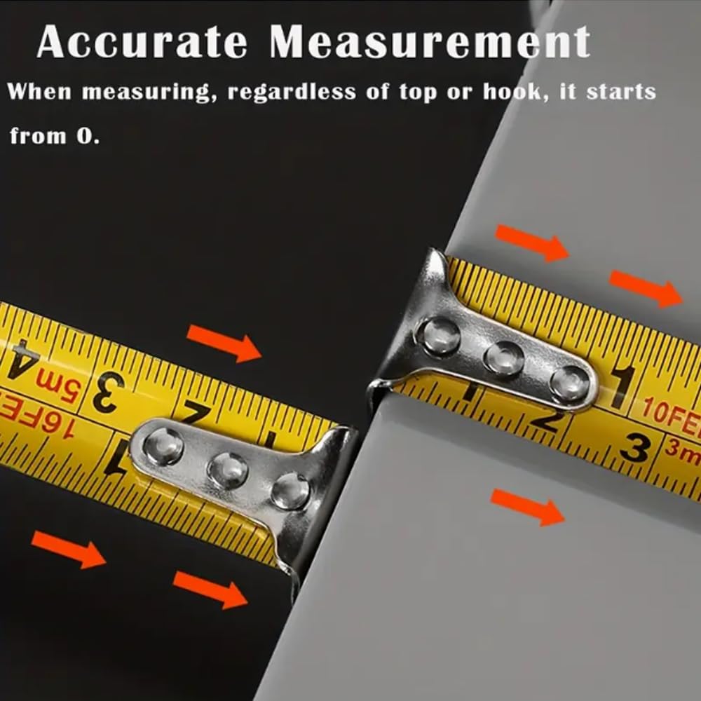 5-Meter Retractable Tape Measure with Inch and Centimeter Markings | 3-Meter Thickened Box Ruler | Impact-Resistant Metric Tape