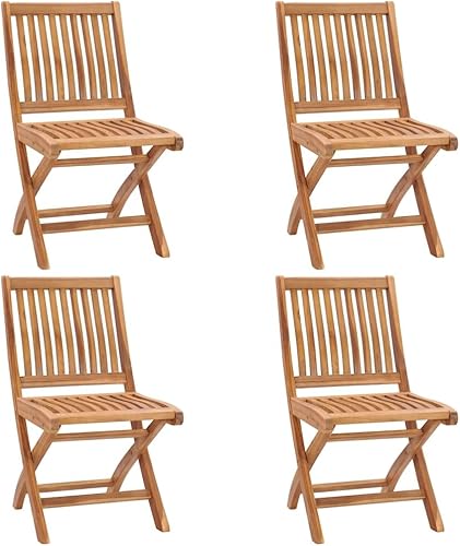 Miniatura 3 de Folding Patio Chairs with Cushions 4 pcs Solid Teak Wood Dinning Room Lawn Sillas para Comedor Dining Table Chairs for Picnic Terrace Study Beach