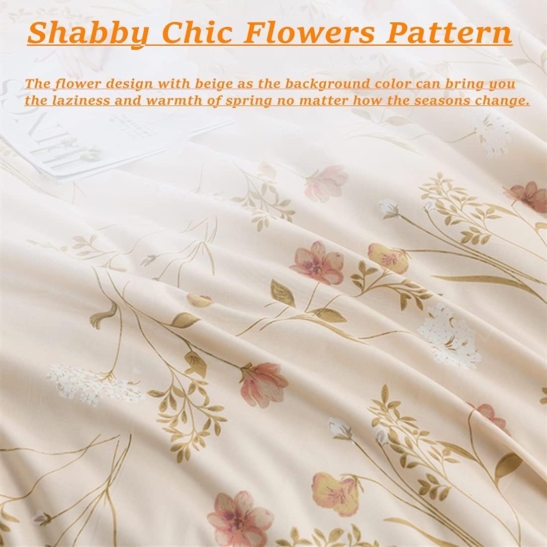 Best Promo WINLIFE Flowers Pattern Duvet Cover Queen - 100% Long Staple Cotton - Farmhouse Style Bedding Set on Beige - Easy Care Comforter Cover with Button Closure & Corner Ties 70% Off Discount WINLIFE Flowers Pattern Duvet Cover Queen - 100% Long Staple Cotton - Farmhouse Style Bedding Set on Beige - Easy Care Comforter Cover with Button Closure & Corner Ties