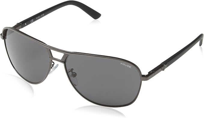 Amazon.com: Police Square Aviator anteojos de sol en mate Gunmetal – s8849  627 61, 61 : Ropa, Zapatos y Joyería