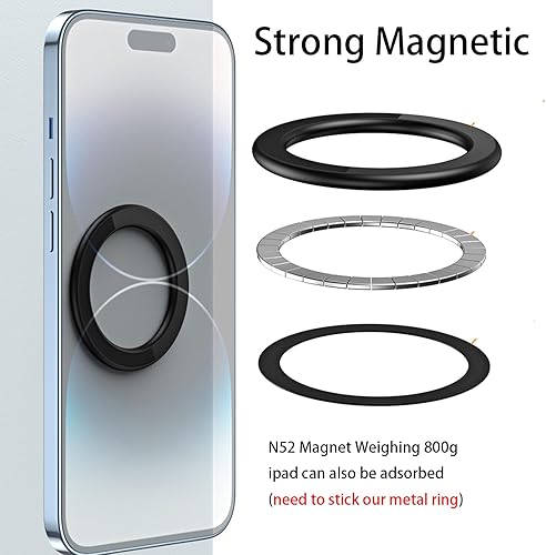 Miniatura 4 de Soporte magnético de anillo para iPhone 14, 13, 12, soporte magnético para teléfono móvil de pared, soporte magnético para teléfono de automóvil