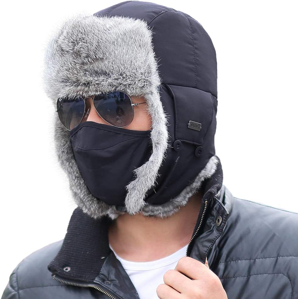 Comhats Large XL Trapper Trooper Hunting Warm Ear Flap Russian Ushanka Winter Ski Cold Weather Bomber Hats for Men