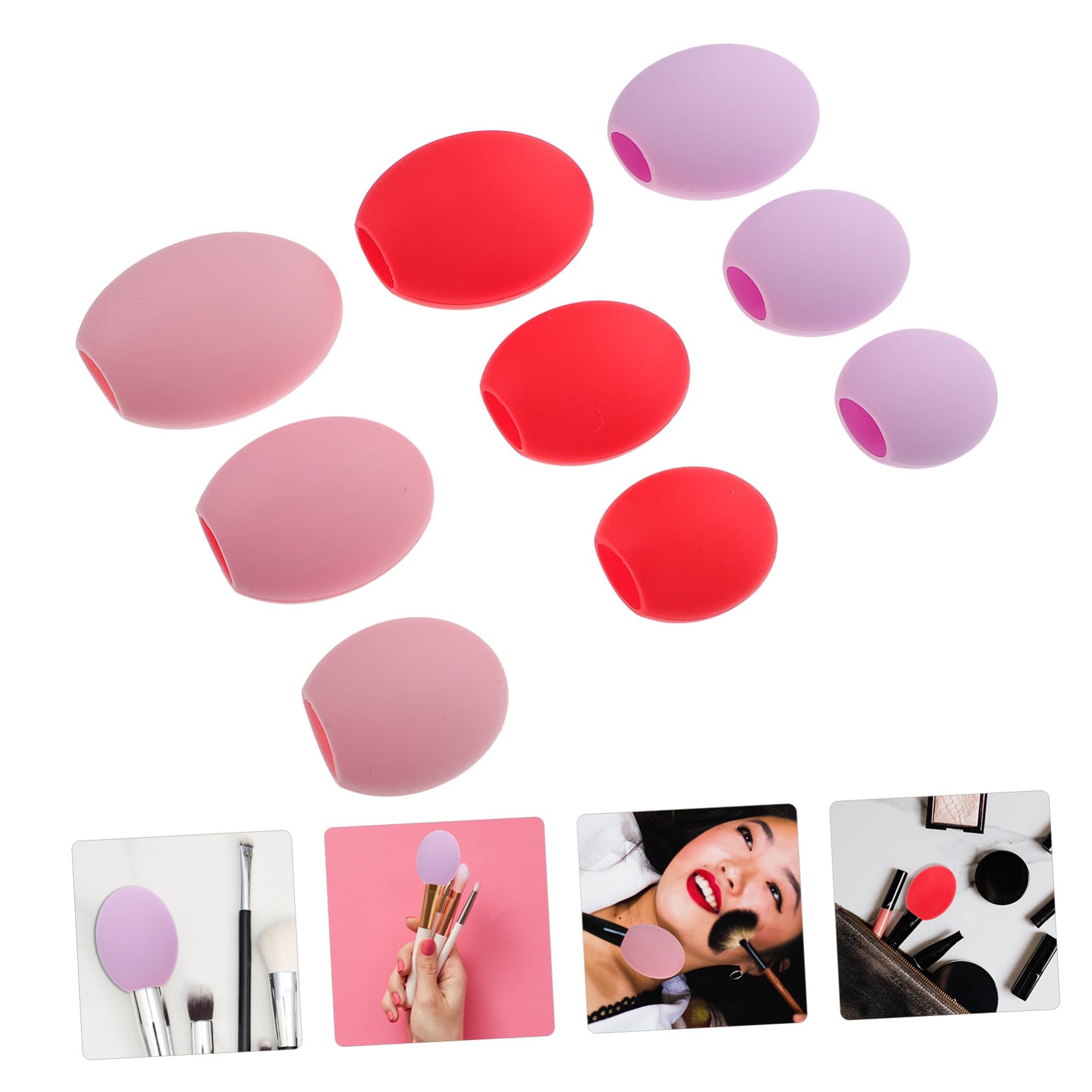 Fundas Reutilizable Silicona Brochas Maquillaje 9 para de Piezas Estuche de Protector de Cabezal y para Mantener en Forma y Limpio