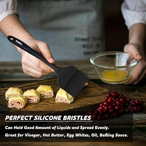 Miniatura 23 de Walfos Cepillo de silicona para pastelería, juego de cepillos para untar resistentes al calor, perfecto para hornear, parrilla de barbacoa, cocina
