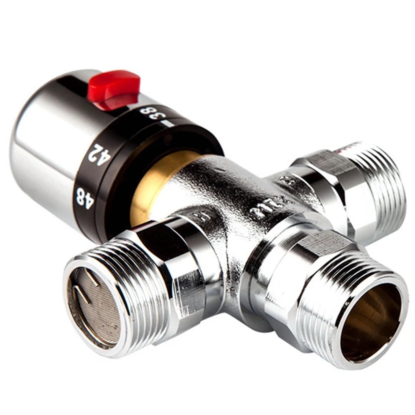 Válvula termostática de mezcla cobre macizo 3 vías for calentador agua solar 3/4 pulgada, válvula control temperatura reguladora | Valve