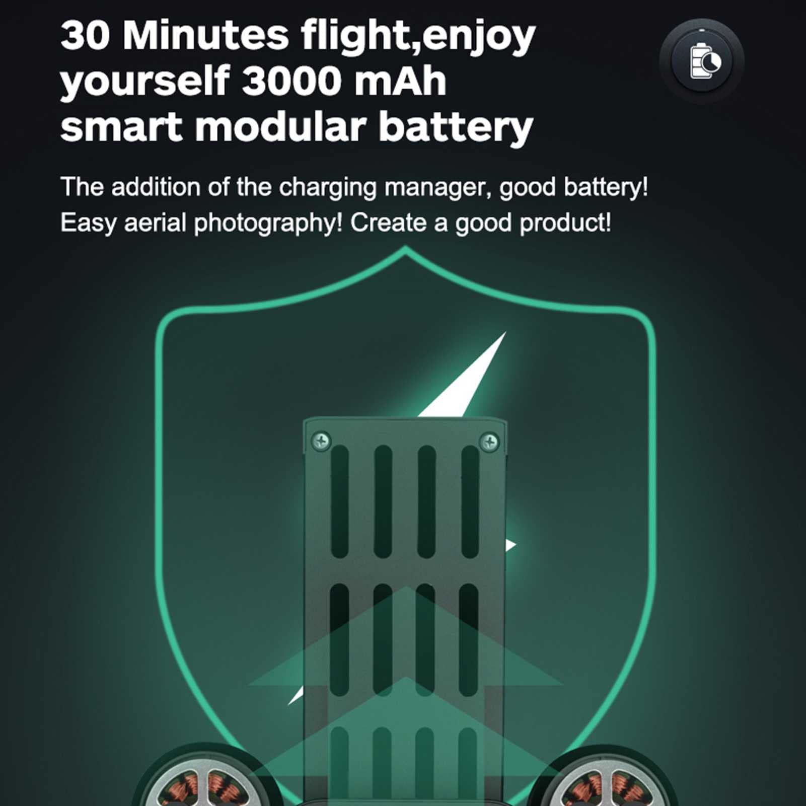 Bezszczotkowy dron z kamerą dla dorosłych 4K Gestures Selfie Fixed-Point Surround Auto Follow GPS Positioning Optical Flow Positioning Dual Camera Switch (Black 1 BATTERY)