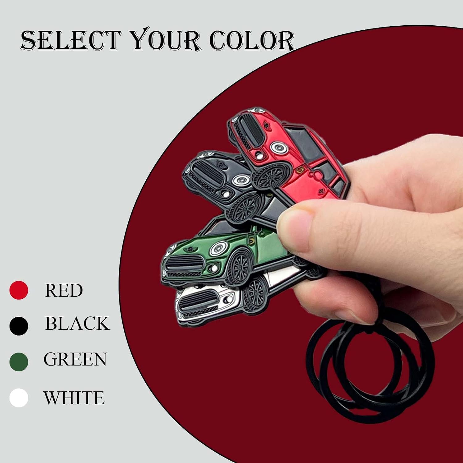 Car Keychain Compatible for Mini Cooper,Metal Key Chain,Mini Cooper Accessories,Enamel Keychain image 5