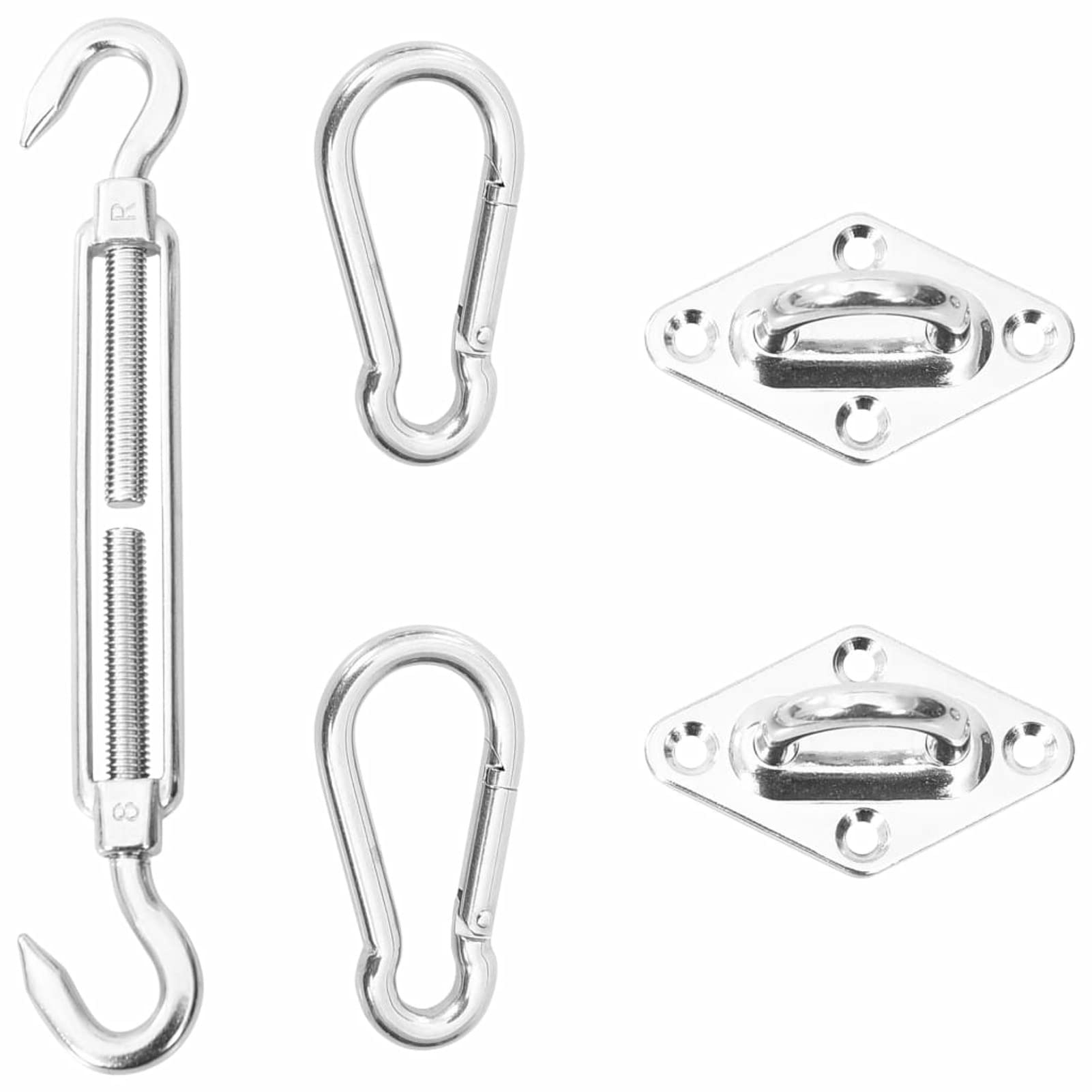 Kit di Fissaggio Vela Parasole 5 pz in Acciaio Inossidabile,Tenda a Vela Impermeabile Rettangolare Vela Ombreggiante Parasole Protezione Raggi U V per Esterno Giardino terrazza