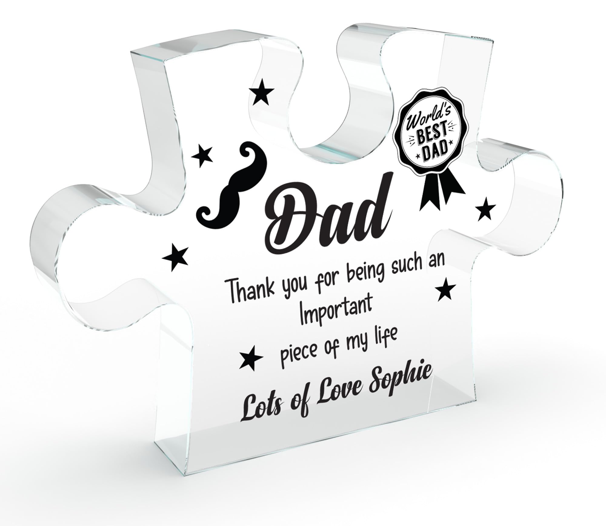 Star Online Personalised Dad Gifts Puzzle From Daughter Son Birthday Acrylic Plaque Present Paper Weight Table Decor - Fathers Day World Best Dad Jigsaw
