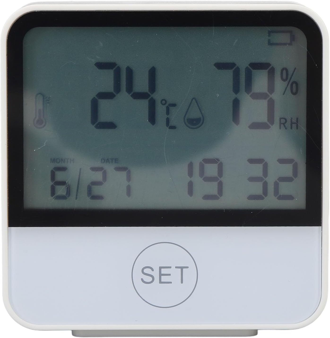 Pilipane Indoor Thermometer Hygrometer LCD Large Display Backlit Adjustable Modes Digital Thermometer Humidity Meter for Home Office Indoor Garden