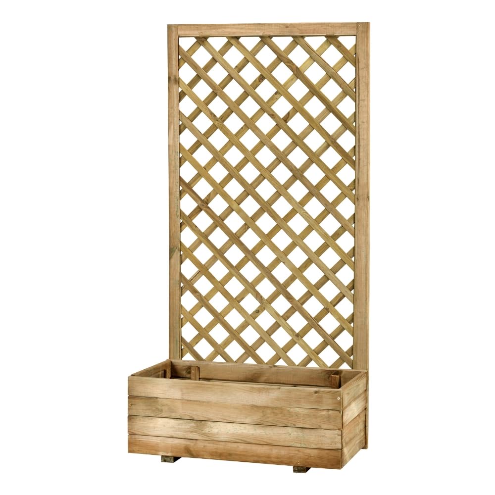 TheGoodGarden Fioriera con Griglia Marika 40x80x180 cm in Legno di Conifera Impregnato in Autoclave – Fioriera da Esterno con Pannelli Premontati per Giardino, Terrazzo o Balcone