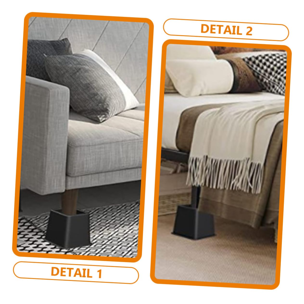 PRETYZOOM 4pcs Furniture Riser Blocks Bed and Sofa Height Extenders for Increased Storage Space Slip Design for Stability and Load Bearing Performance