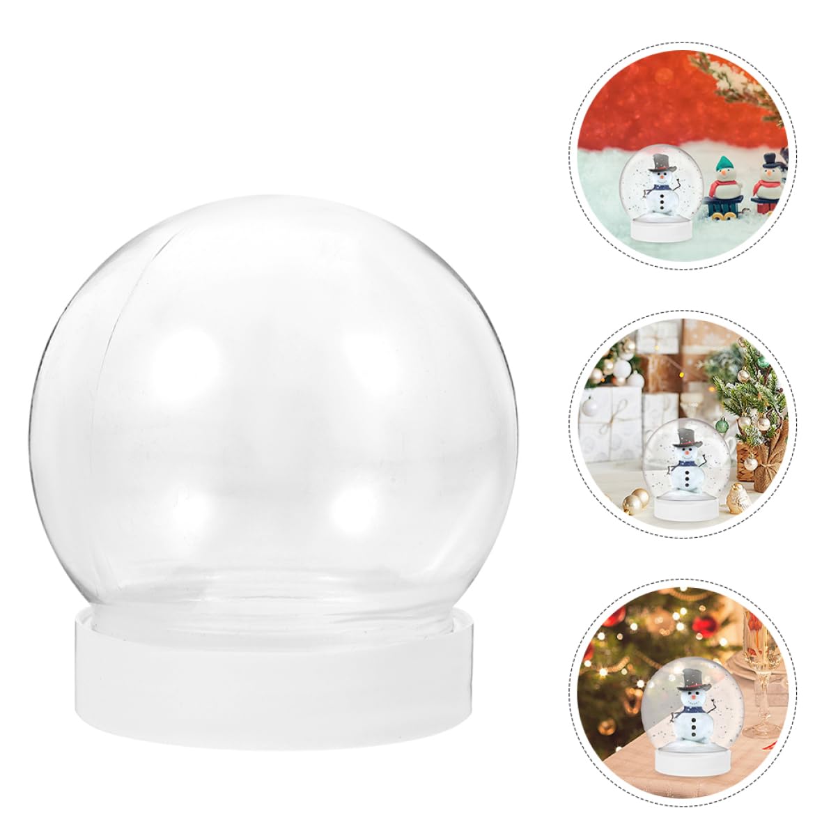 MAGICLULU Kit da 2 Globi di Neve Globo Dacqua Rotondo in Plastica Globo di Neve Artigianato Creazione di Globi Dacqua Idea di Natale Pezzi*2