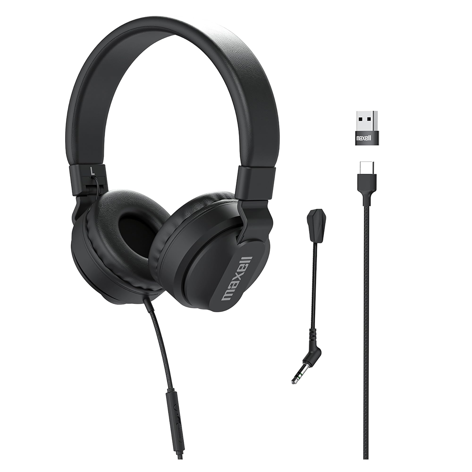 Amazon.com: Maxell Wired Headphones with Detachable Boom Mic