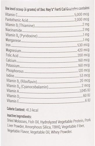 Miniatura 3 de Doc Roy's Forti Cal- Suplemento energético nutricional alto en calorías, para perros, gatos, cachorros y gatitos, gránulos de 16.01 oz