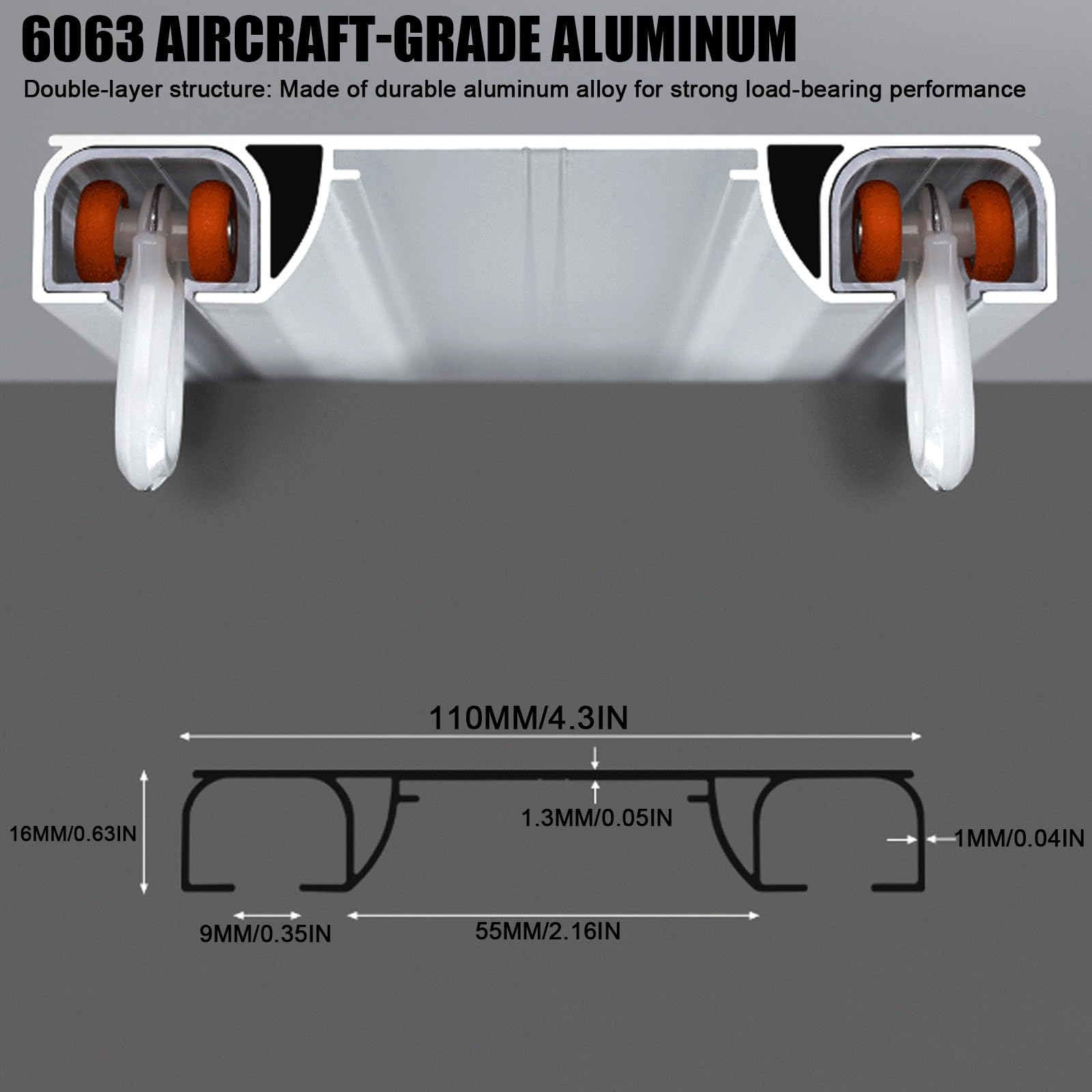 Gardinenstangen 2-läufig, Gardinenschiene Komplettstilgarnitur Inkl. Befestigungsmaterial, Vorhangstange Ausziehbar, 50-700 cm, Metall, Decken Vorhangschiene(White,1.1m/3.6ft)