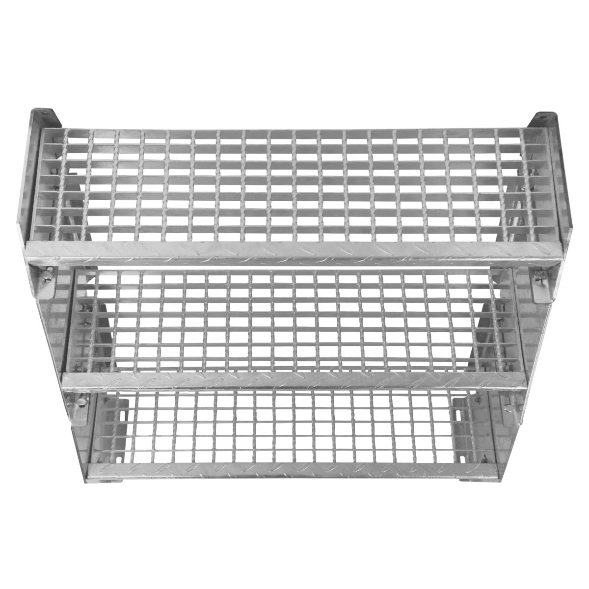 Escalera Metálica Ajustable - 7 escalones 900mm/90 cm ancho x 300mm/30cm alto | Acero Galvanizado | Peldaños impermeables | Pernos, arandelas y tuercas INCLUÍDOS | Ideal exterior