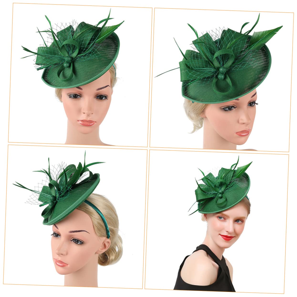 Abaodam 2stücke Damen Haarschmuck Mit Schleier Und Blumen Einzigartiger Haarschmuck Für Partys Und Besondere Anlässe Leicht Und Dunkelgrün Als Und Fotorequisite