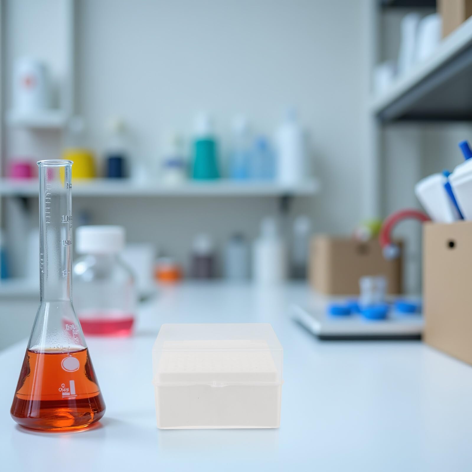 Organizer per Punte di Pipetta in Plastica Bianca, Scatola Compatta per Stoccaggio Efficiente di 5 Pezzi, per Laboratori di Ricerca ed Educativi