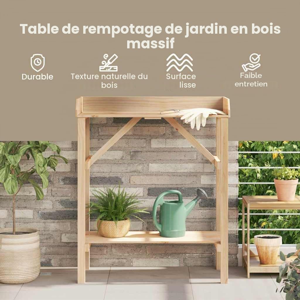 vidaXL Table de rempotage Naturel 75 x 40 x 90 cm Bois de pin Massif