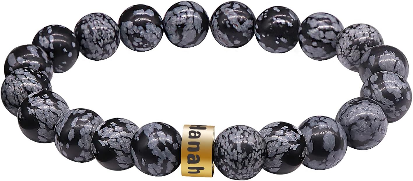 ORFAN Custom Bead Bracelet with Name Personalized Stone Bead Bracelet for Men Chakra Stone Bracelets Personalized Bead Bracelet Men Customized Tiger Eye Lava Bracelet Men