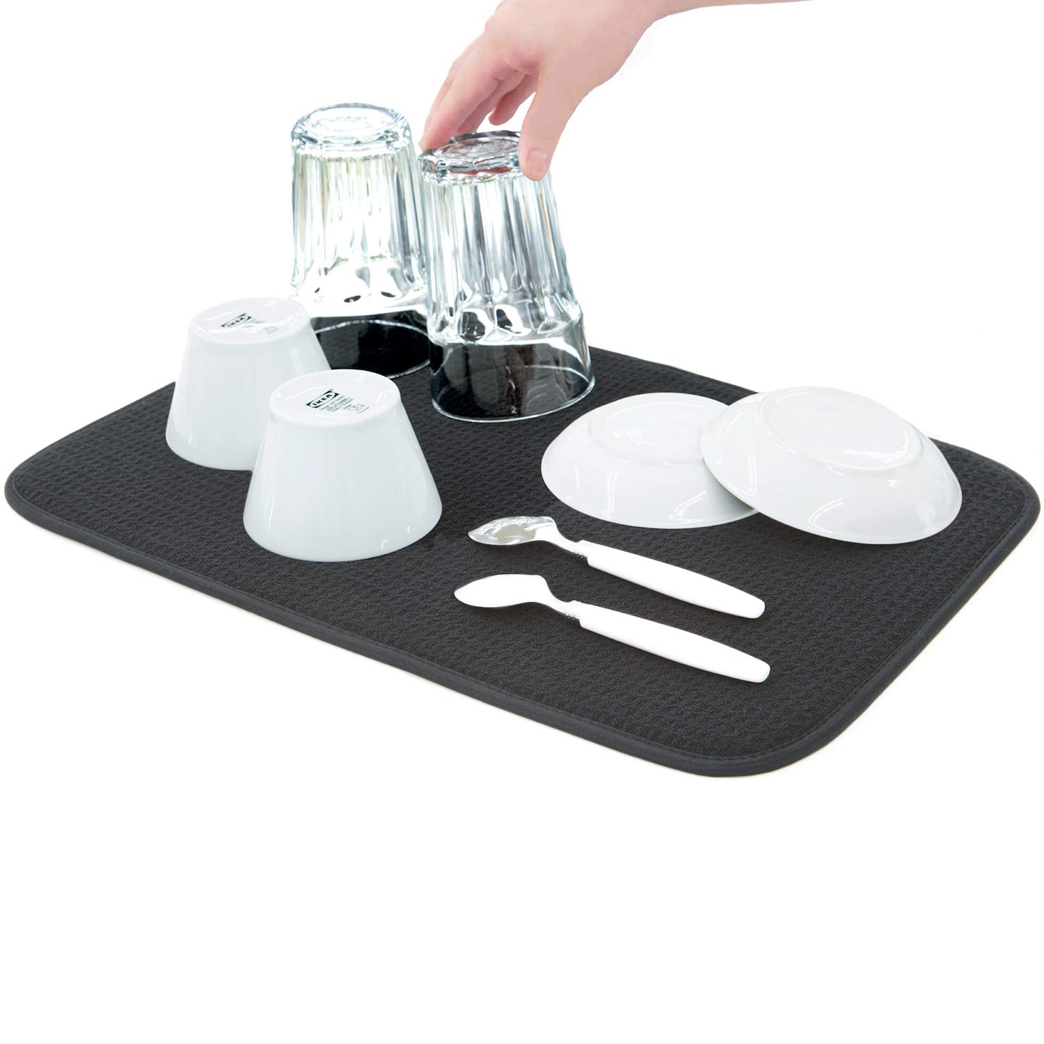 食器乾燥マット ゴールド ヤシの木 葉 ネイビーブルー マイクロファイバー キッチンディッシュマット 超吸収性 食器水切りマット 洗  キッチンカウンターマット 耐熱 感謝祭 パンプキン 食器乾燥マット キッチンカウンター用 マイクロファイバーラックパッド 秋のユーカリの葉 吸収性 食器ボトル乾燥マ