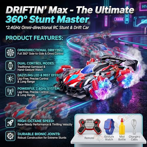 Image of The Little Ones 4x4 Rc Drifting Car - Rc Drift Cars High Speed Remote Control Drift Car 2.4GHz Remote Control Drift Stunt Off Road Cars 360 Rotation Toys for Kids & Adults Boys & Girls [NEXORA]