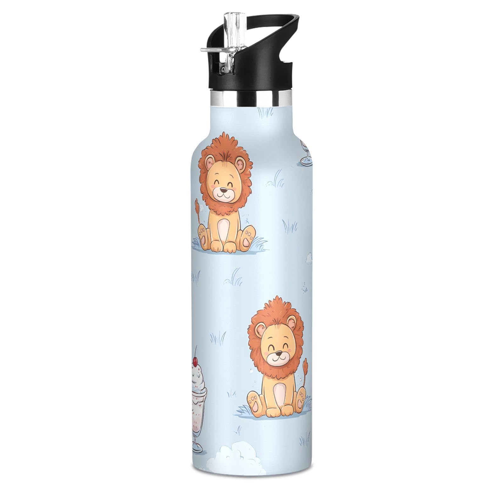 Gourde isotherme enfant 600ml avec paille pour le sport et l'école