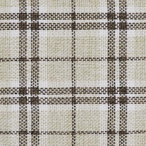 Image of AAAAAcessories D-Shaped Chair Cushions, 2 inch Thick Dining Chair Pads with Ties and Removable, Machine-Washable Cover, 17 inch x 16 inch, Set of 2, Tan Plaid