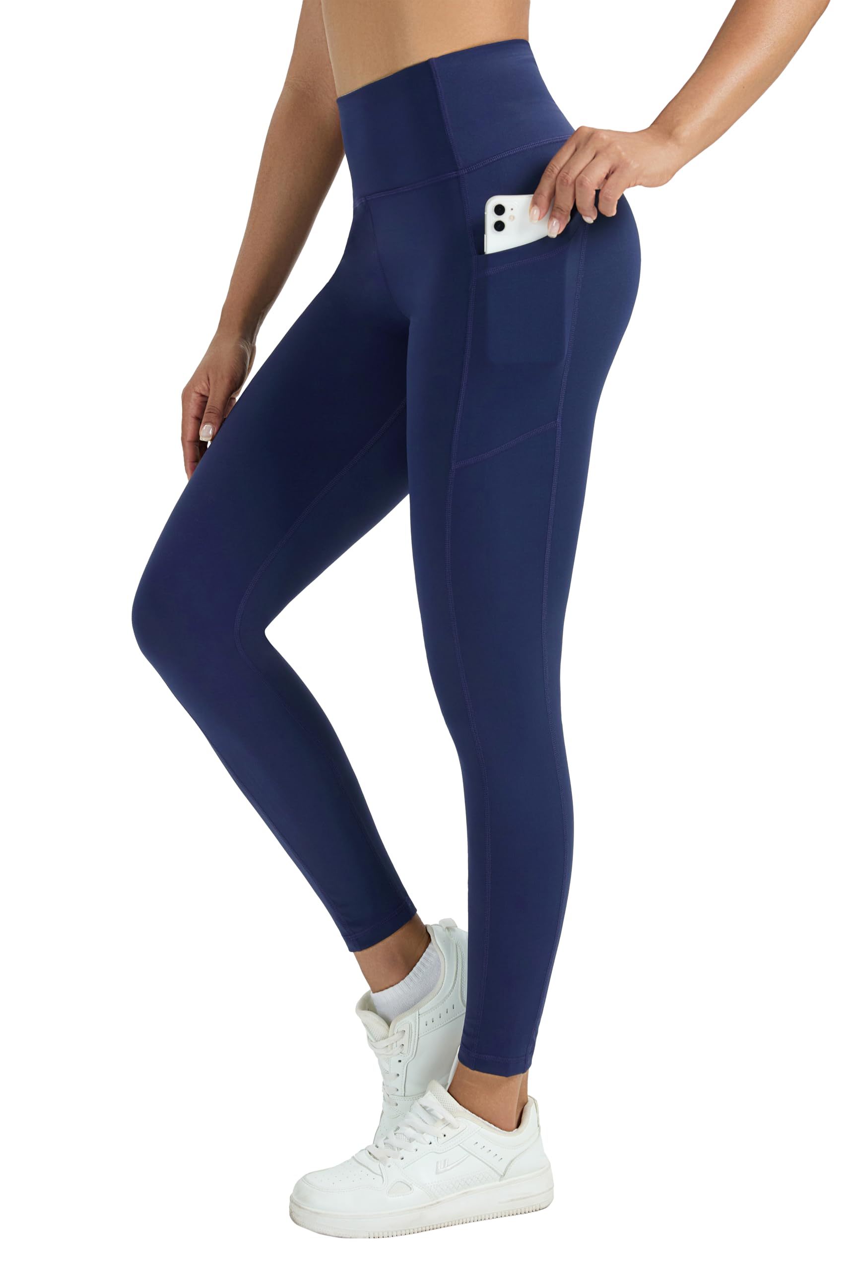 Enjoyoga Sport Leggings Damen mit Tasche - High Waist Sporthose Damen Gym Leggings Laufhose für Sport Gym Yoga