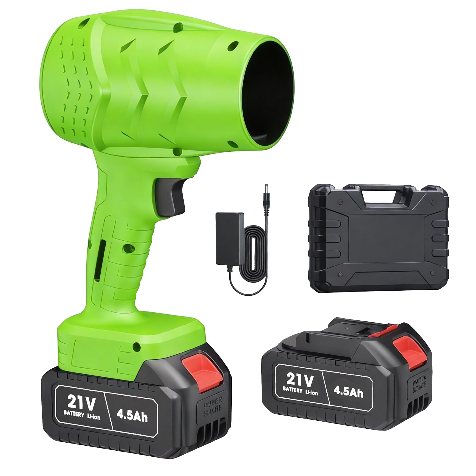 Electric Leaf Blower, Handheld Car Vacuum Cleaner, Wind Speed Cordless Battery Blower with 2 Rechargeable Batteries and Charger, Powered Handheld