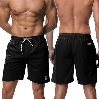 SHEKINI Mens Swim Trunks Quick Dry Slim fit Lightweight Beach Shorts with Pockets
