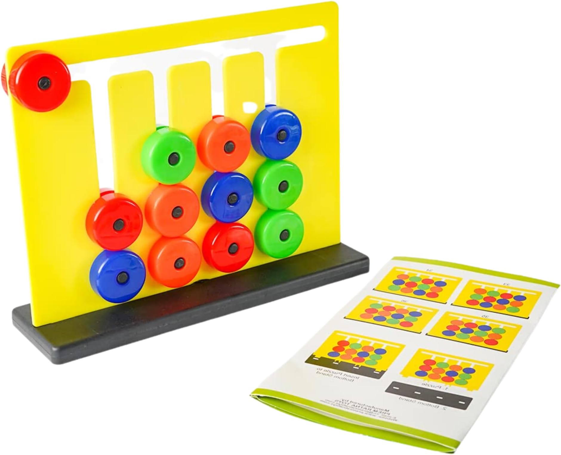 Lefan Montessori Toys Slide Puzzles - Brain Game For Kids - 3+ Years - 12 Blocks, 36+ Puzzle Challenges - Early Development & Learning - Hand Eye Coordination Toys, Multicolor, 12 Pcs