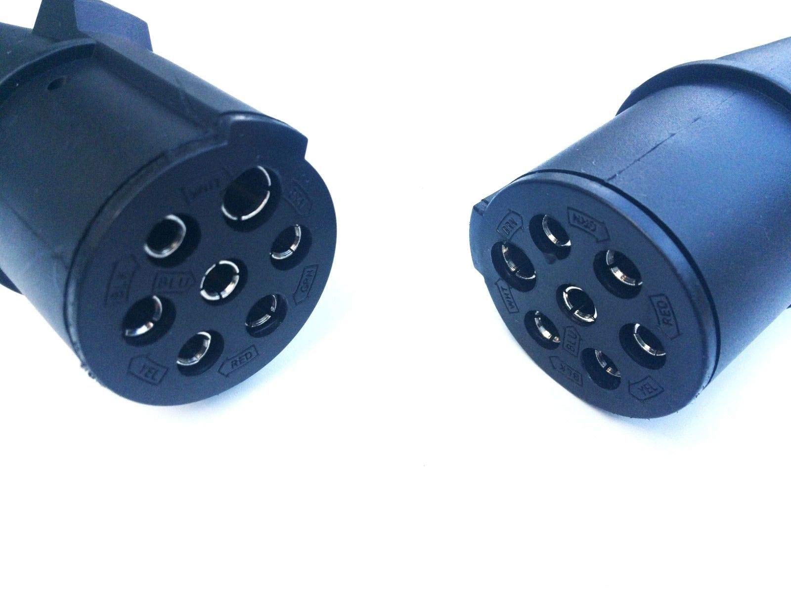Premium spiraalkabel 7 aderig - 2x 7-polige stekker (male) - 0,8>2,5 M