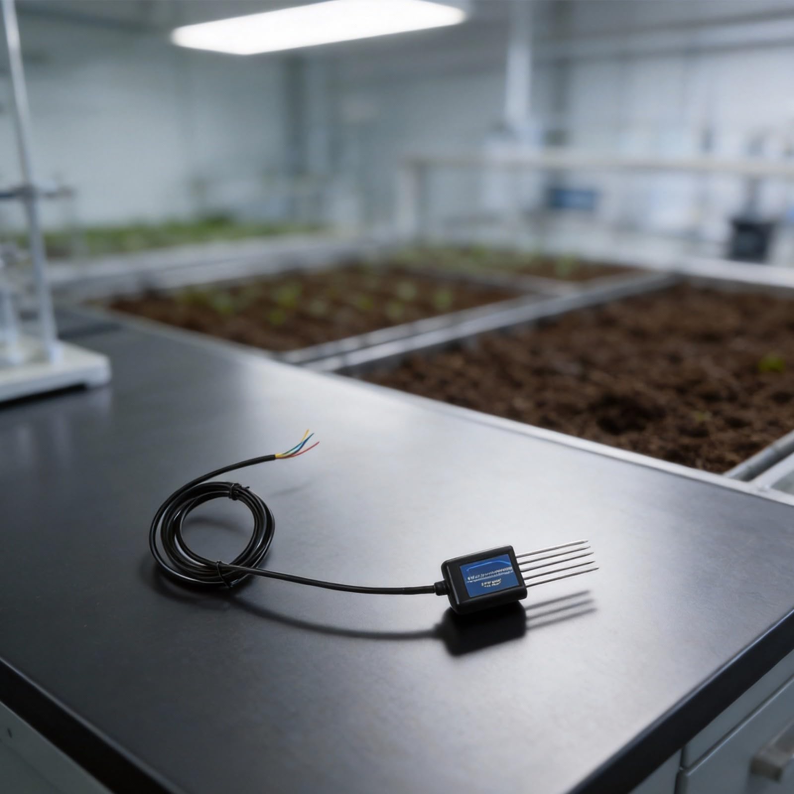 Sensor de humedad del suelo 7 en 1 con memoria de temperatura NPK de conductividad de pH, sonda de acero inoxidable impermeable IP68 para invernadero de jardín, pasto