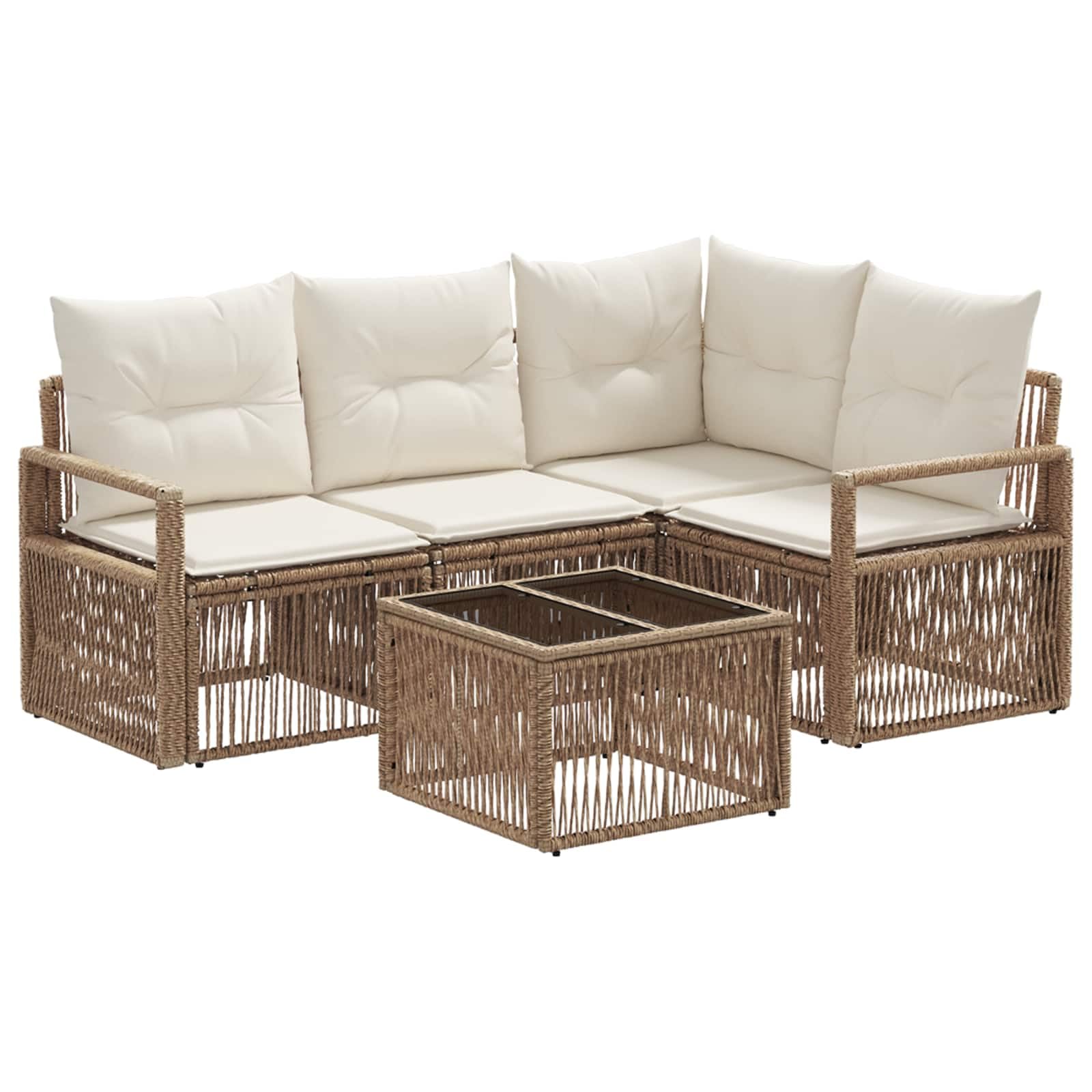 Salon de jardin polyrotin beige vidaXL pour terrasses modernes