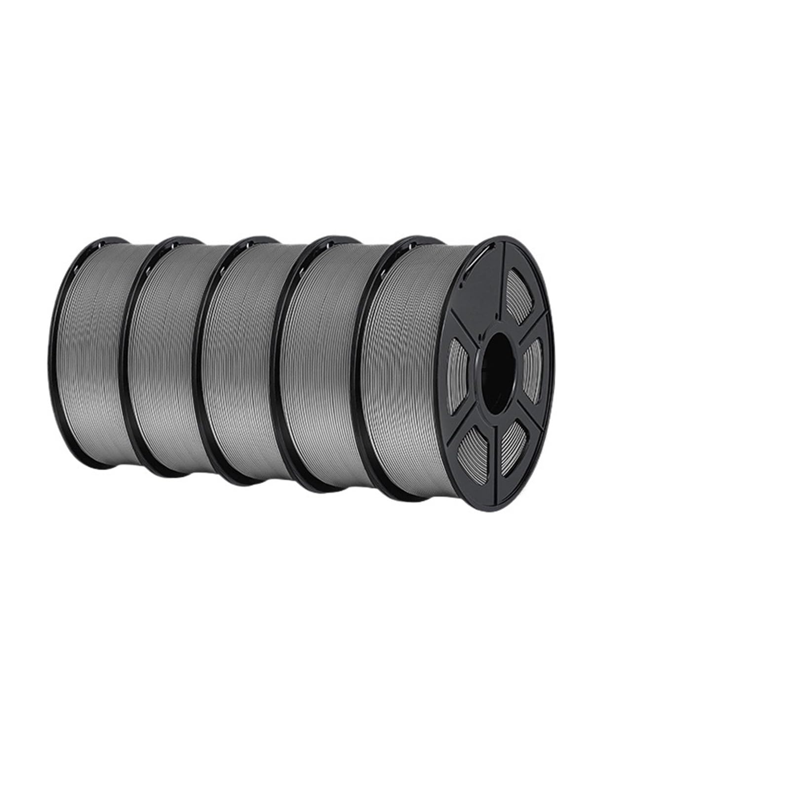 Filamento PETG de 5KG de 1,75mm for filamentos de impresora 3D, materiales de impresión 3D translúcidos, embalaje en bolsa al vacío Impresora 3D Filamento(GREY PETG 5pcs)