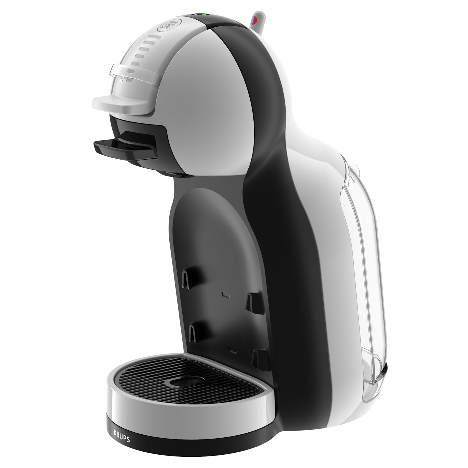 NESCAFÉ Dolce Gusto Mini Me Von Krups, kleine automatische Kapselkaffeemaschine, heiße und kalte Getränke, 15 Bar Druck, 0,8 Liter Wassertank, Eco-Mode, Arctic Grey/Schwarz, KP123B