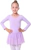 danswan Long Sleeve Ballet Skirted Leotards Dance Dresses Tutu Outfit for Ballerina Toddler Girls