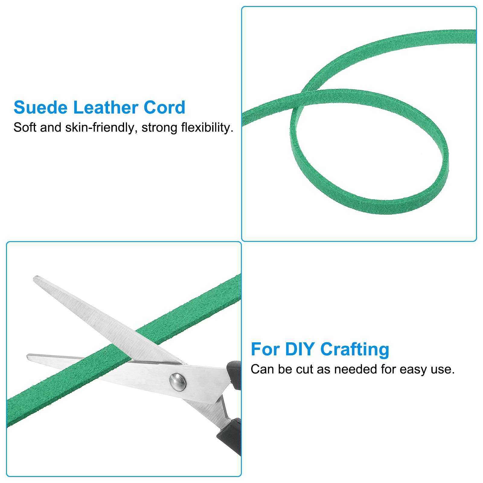 PATIKIL Suede Leather Cord 5 mm 50 Yard, Faux Suede Cord Flat Leather String with Roll Spool for Necklace Bracelet Beading Jewelry Making, Green - Image 3