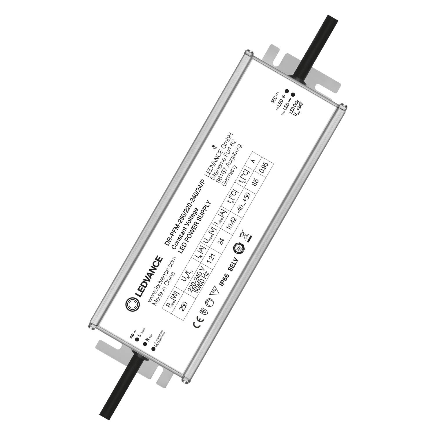 Ledvance Balasto Electrónico, LED Driver Outdoor para Formance, LED CV, DR-PFM-250/220-240/24/P