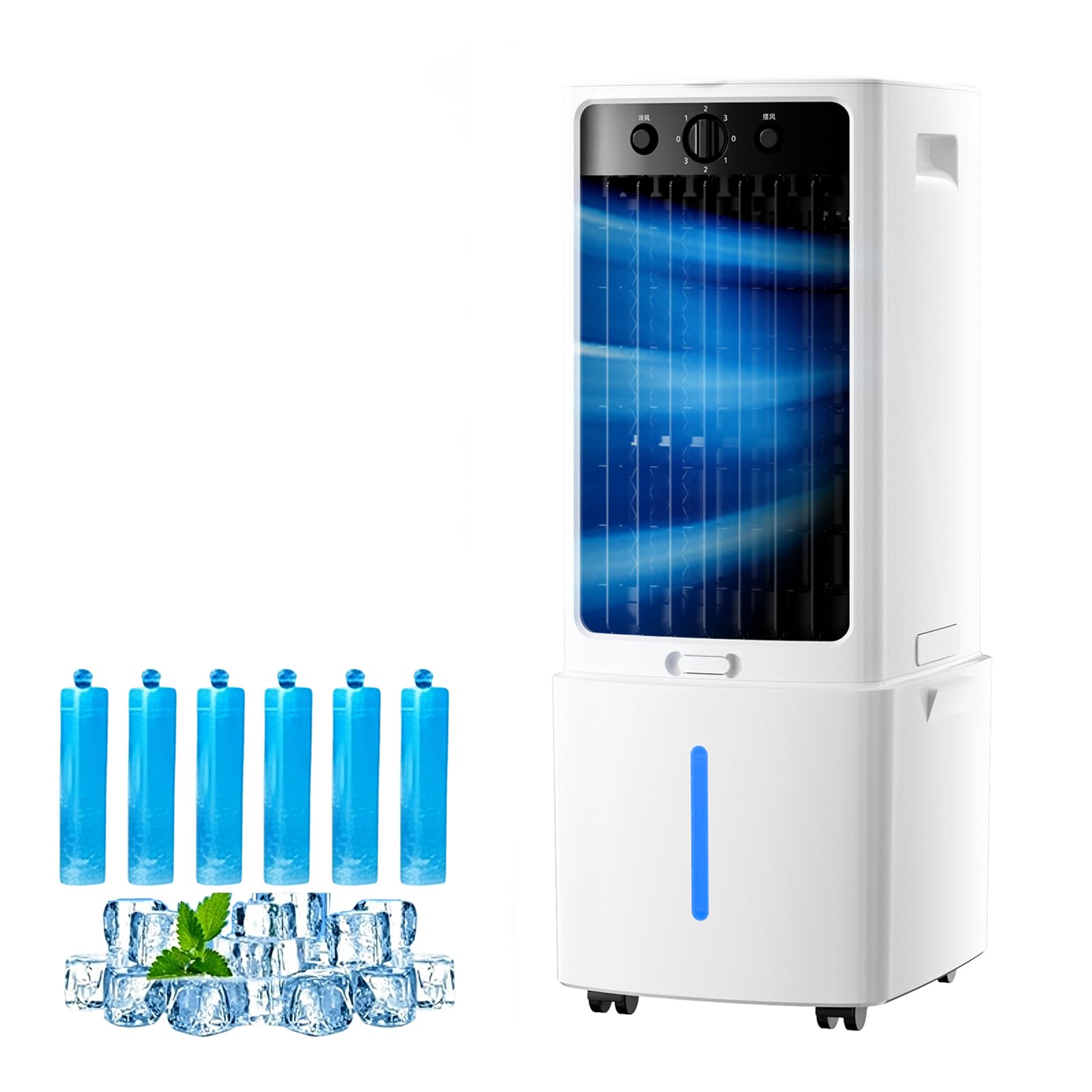 Mobile Klimaanlage, Ohne Abluftschlauch, Tragbare Luftkühler | Ventilator Mobiler Luftkühler leise mit 3 Geschwindigkeiten 9L Luftkühler für Zuhause Büro Schlafzimmer