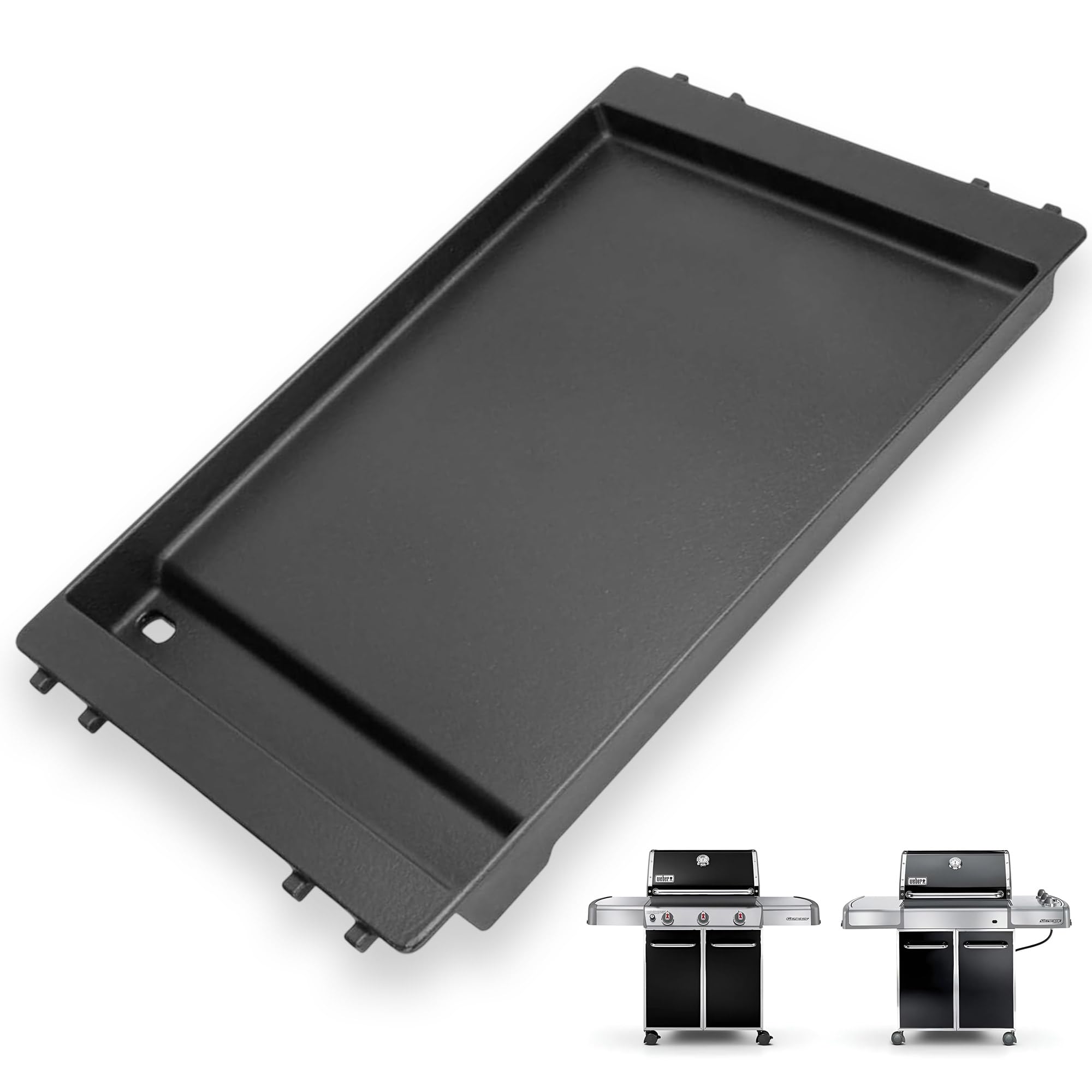 7566 Plaque de cuisson en fonte profonde pour barbecues Weber Genesis 300 Series, plaque émaillée de 49,3 cm × 32,5 cm Convient aux barbecues à gaz E-310 E-320 E-330 S-310 S-320 S-330