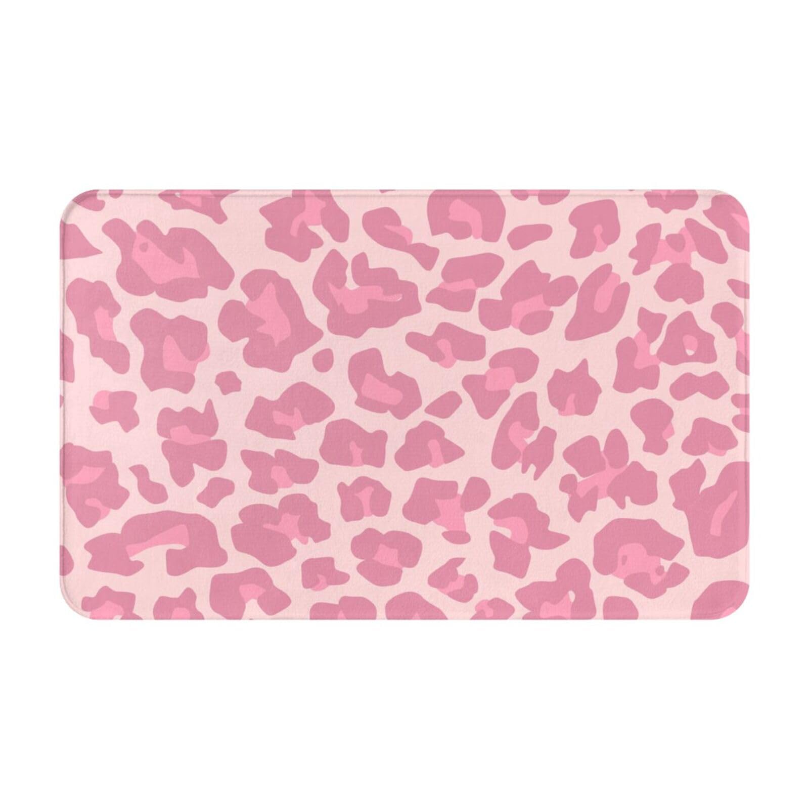 Gearsly Door Mat 50 X 80 cm,Pink Leopard Prints Front Door Mats Indoor Washable,Kitchen Dirt Trapper Doormat Non-slip,Absorbent Inside Entrance Rug Floor Mat for Entryway Pets Dogs