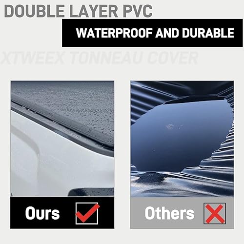 Miniatura 5 de Cubierta enrollable suave para caja de camioneta para Ford F-250 F-350 F-450 Super Duty 1999-2016 de 6.8 pies, color negro