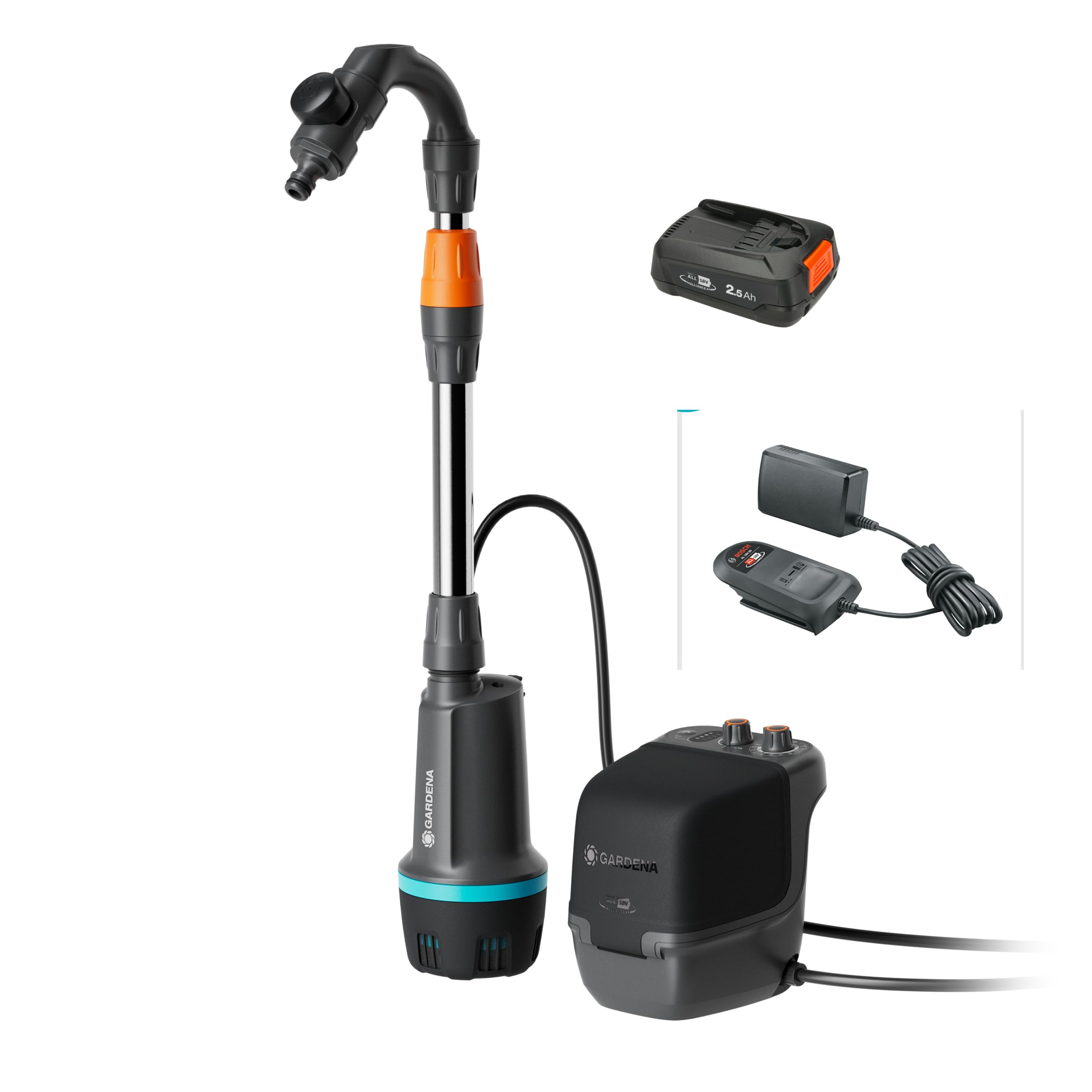 Gardena Pompe collecteur eau pluie batterie 2600 Comfort 18V P4A Kit arrosage programmation minuterie