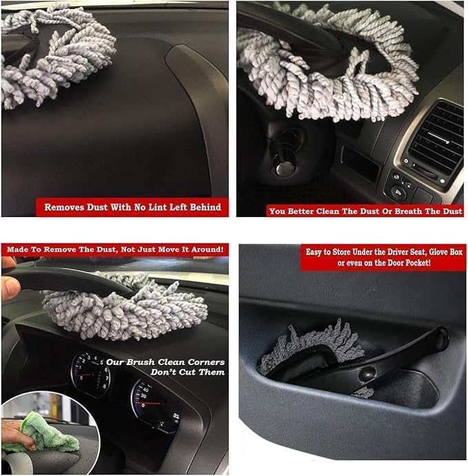 Image of Combo 2 PCS Super Soft Microfiber Car Cleaning Brush Ideal As Mop Duster|Car Duster Exterior with Extendable Handle|Multipurpose Dust Cleaner Car Wash Brush for Home, Office,Car (Pack of 2)