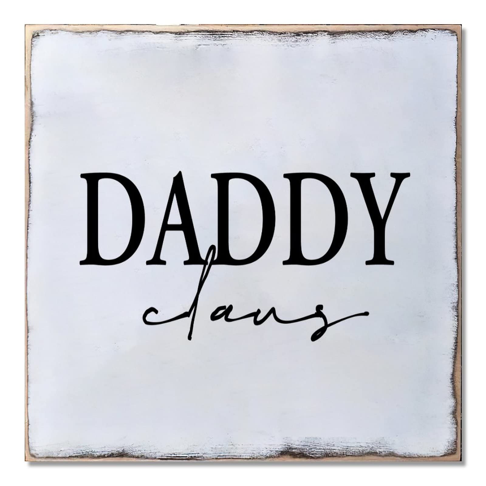Cadeau de Noël panneau bois Daddy Claus à suspendre chez soi