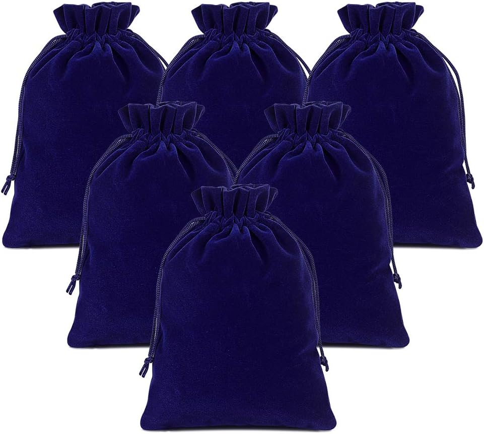 Lucky Monet 25/50/100PCS Velvet Drawstring Bags Jewelry Pouches for Christmas Birthday Party Wedding Favors Gift Candy Headphones Art and DIY Craft (25Pcs, Royal Blue, 2.8” x 3.5”)